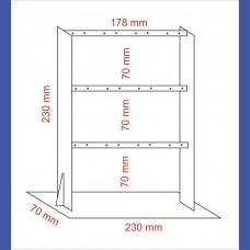 PENDIENTES    3 barras 12 pares 70 mm entre barras <br>Medidas: 230 x 70 x 230 mm<br>